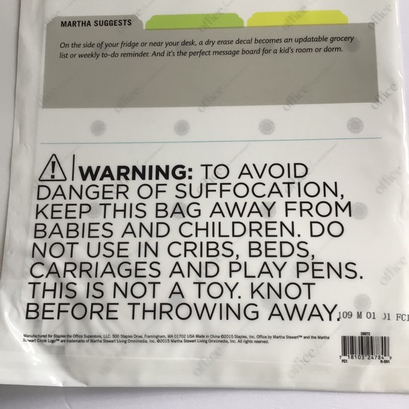 MARTHA STEWART OFFICE DRY ERASE DECALS NWT SET OF TWO - Picture 8 of 11